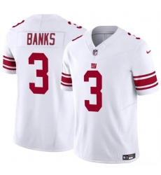 Men's New York Giants #3 Deonte Banks White 2023 F.U.S.E. Vapor Untouchable Limited Football Stitched Jersey