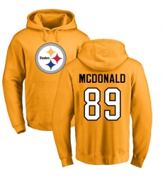 NFL Nike Pittsburgh Steelers #89 Vance McDonald Gold Name & Number Logo Pullover Hoodie