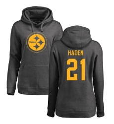 NFL Women's Nike Pittsburgh Steelers #21 Joe Haden Ash One Color Pullover Hoodie