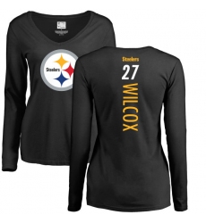 NFL Women's Nike Pittsburgh Steelers #27 J.J. Wilcox Black Backer Slim Fit Long Sleeve T-Shirt