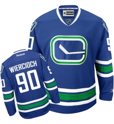 Youth Reebok Vancouver Canucks #90 Patrick Wiercioch Authentic Royal Blue Third NHL Jersey