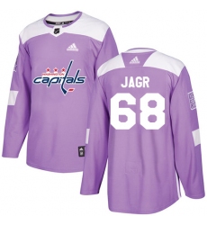 Men's Adidas Washington Capitals #68 Jaromir Jagr Authentic Purple Fights Cancer Practice NHL Jersey