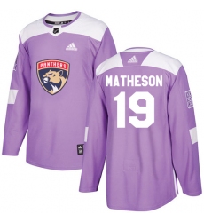 Youth Adidas Florida Panthers #19 Michael Matheson Authentic Purple Fights Cancer Practice NHL Jersey