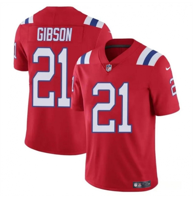 Men's New England Patriots #21 Antonio Gibson Red Vapor Limited Football Stitched Jersey