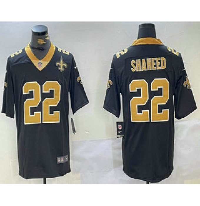 Men's New Orleans Saints #22 Rashid Shaheed Black With Team 2024 Vapor Limited Stitched Jersey