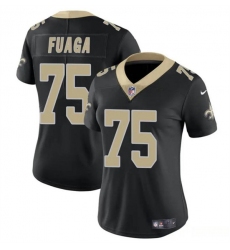 Women's New Orleans Saints #75 Taliese Fuaga Black 2024 Draft Vapor Stitched Game Jersey(Run Small)
