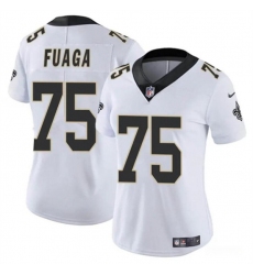 Women's New Orleans Saints #75 Taliese Fuaga White 2024 Draft Vapor Stitched Game Jersey(Run Small)