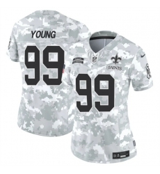 Women's New Orleans Saints #99 Chase Young 2024 F.U.S.E Arctic Camo Salute To Service Limited Stitched Football Jersey(Run Small)