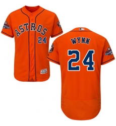 Men's Majestic Houston Astros #24 Jimmy Wynn Authentic Orange Alternate 2017 World Series Champions Flex Base MLB Jersey