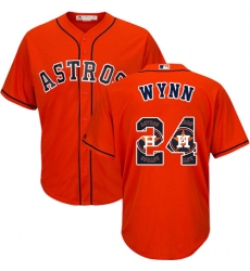 Men's Majestic Houston Astros #24 Jimmy Wynn Authentic Orange Team Logo Fashion Cool Base MLB Jersey