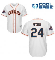 Youth Majestic Houston Astros #24 Jimmy Wynn Authentic White Home 2017 World Series Champions Cool Base MLB Jersey