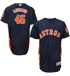 Men's Majestic Houston Astros #46 Francisco Liriano Navy Blue Flexbase Authentic Collection MLB Jersey