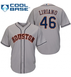 Youth Majestic Houston Astros #46 Francisco Liriano Authentic Grey Road Cool Base MLB Jersey