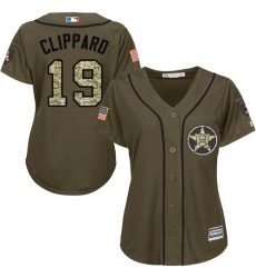 Women's Majestic Houston Astros #19 Tyler Clippard Authentic Green Salute to Service MLB Jersey