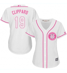 Women's Majestic Houston Astros #19 Tyler Clippard Authentic White Fashion Cool Base MLB Jersey