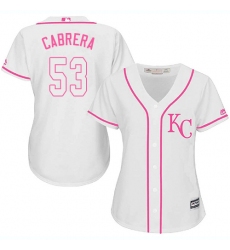 Women's Majestic Kansas City Royals #53 Melky Cabrera Authentic White Fashion Cool Base MLB Jersey