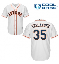 Men's Majestic Houston Astros #35 Justin Verlander Replica White Home Cool Base MLB Jersey