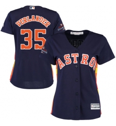 Women's Majestic Houston Astros #35 Justin Verlander Authentic Navy Blue Alternate 2017 World Series Champions Cool Base MLB Jersey