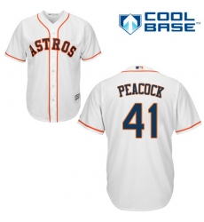 Youth Majestic Houston Astros #41 Brad Peacock Authentic White Home Cool Base MLB Jersey