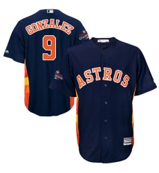 Men's Majestic Houston Astros #9 Marwin Gonzalez Replica Navy Blue Alternate 2017 World Series Champions Cool Base MLB Jersey