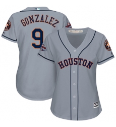 Women's Majestic Houston Astros #9 Marwin Gonzalez Authentic Grey Road 2017 World Series Champions Cool Base MLB Jersey