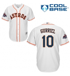 Men's Majestic Houston Astros #10 Yuli Gurriel Replica White Home 2017 World Series Champions Cool Base MLB Jersey