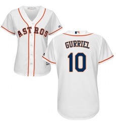 Women's Majestic Houston Astros #10 Yuli Gurriel Authentic White Home Cool Base MLB Jersey