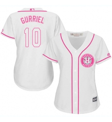 Women's Majestic Houston Astros #10 Yuli Gurriel Replica White Fashion Cool Base MLB Jersey