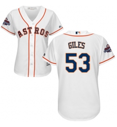 Women's Majestic Houston Astros #53 Ken Giles Authentic White Home 2017 World Series Champions Cool Base MLB Jersey