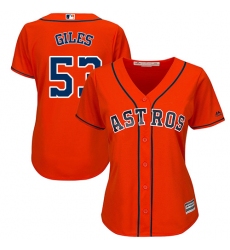 Women's Majestic Houston Astros #53 Ken Giles Replica Orange Alternate Cool Base MLB Jersey