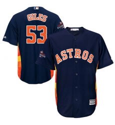 Youth Majestic Houston Astros #53 Ken Giles Authentic Navy Blue Alternate 2017 World Series Champions Cool Base MLB Jersey