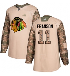 Men's Adidas Chicago Blackhawks #11 Cody Franson Authentic Camo Veterans Day Practice NHL Jersey