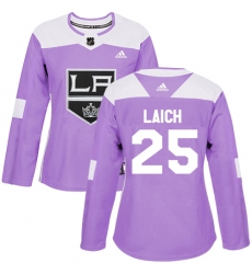 Women's Adidas Los Angeles Kings #25 Brooks Laich Authentic Purple Fights Cancer Practice NHL Jersey