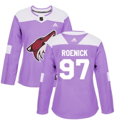 Women's Adidas Arizona Coyotes #97 Jeremy Roenick Authentic Purple Fights Cancer Practice NHL Jersey