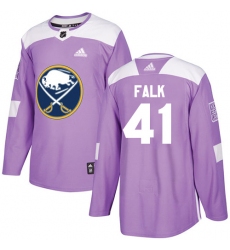 Men's Adidas Buffalo Sabres #41 Justin Falk Authentic Purple Fights Cancer Practice NHL Jersey