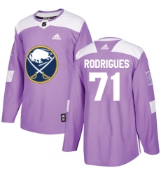 Men's Adidas Buffalo Sabres #71 Evan Rodrigues Authentic Purple Fights Cancer Practice NHL Jersey