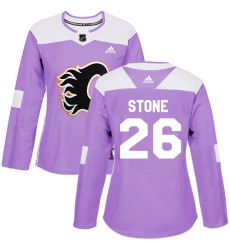 Women's Reebok Calgary Flames #26 Michael Stone Authentic Purple Fights Cancer Practice NHL Jersey