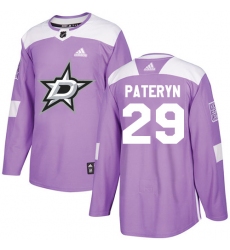 Men's Adidas Dallas Stars #29 Greg Pateryn Authentic Purple Fights Cancer Practice NHL Jersey