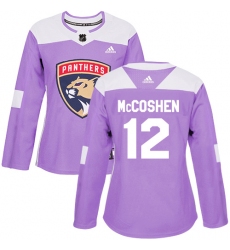 Women's Adidas Florida Panthers #12 Ian McCoshen Authentic Purple Fights Cancer Practice NHL Jersey