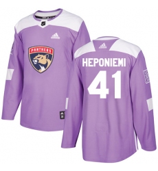 Youth Adidas Florida Panthers #41 Aleksi Heponiemi Authentic Purple Fights Cancer Practice NHL Jersey