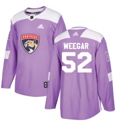 Men's Adidas Florida Panthers #52 MacKenzie Weegar Authentic Purple Fights Cancer Practice NHL Jersey