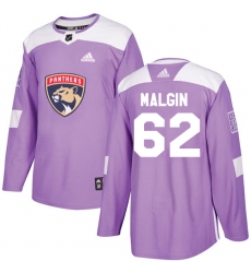 Youth Adidas Florida Panthers #62 Denis Malgin Authentic Purple Fights Cancer Practice NHL Jersey