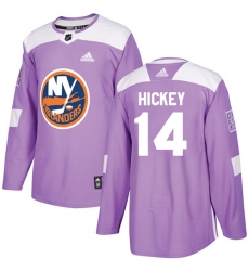 Youth Adidas New York Islanders #14 Thomas Hickey Authentic Purple Fights Cancer Practice NHL Jersey