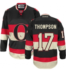 Women's Reebok Ottawa Senators #17 Nate Thompson Authentic Black Third NHL Jersey