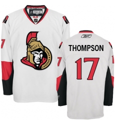 Women's Reebok Ottawa Senators #17 Nate Thompson Authentic White Away NHL Jersey