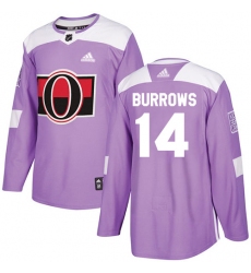 Men's Adidas Ottawa Senators #14 Alexandre Burrows Authentic Purple Fights Cancer Practice NHL Jersey