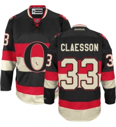 Women's Reebok Ottawa Senators #33 Fredrik Claesson Authentic Black Third NHL Jersey