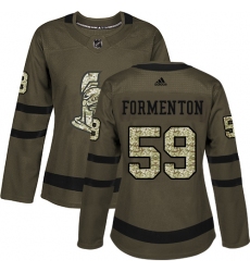 Women's Adidas Ottawa Senators #59 Alex Formenton Authentic Green Salute to Service NHL Jersey