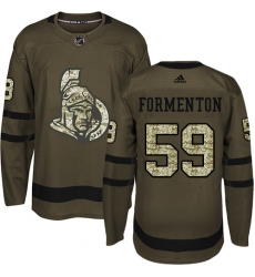 Youth Adidas Ottawa Senators #59 Alex Formenton Authentic Green Salute to Service NHL Jersey