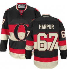 Women's Reebok Ottawa Senators #67 Ben Harpur Authentic Black Third NHL Jersey